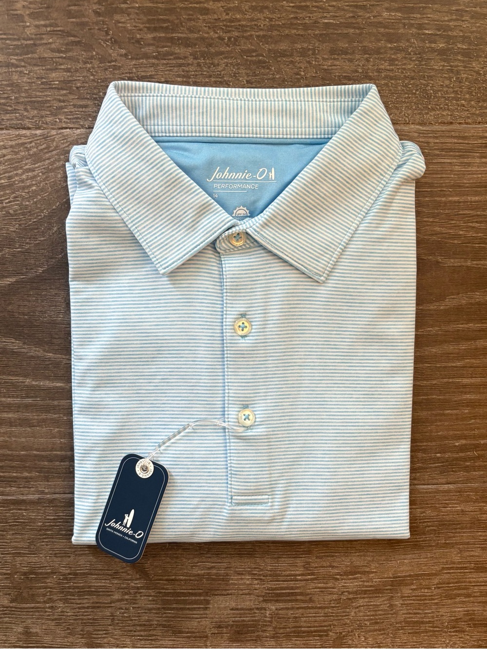 Johnnie-O Lyndonn Performance Polo - Size 14 NEW!